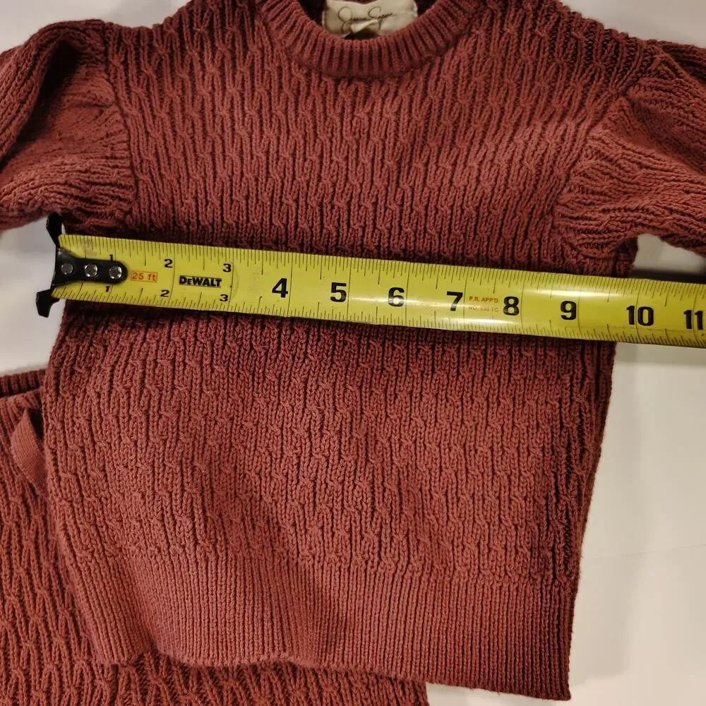 Jessica Simpson Baby Girl 18M Pink Cable Knit Sweater Pants Set Cottagecore